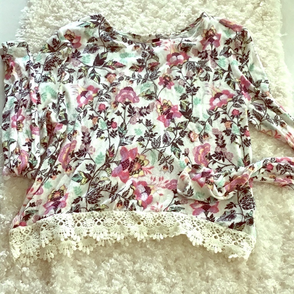 Cropped sweater Cotton knit by Divided sz XS